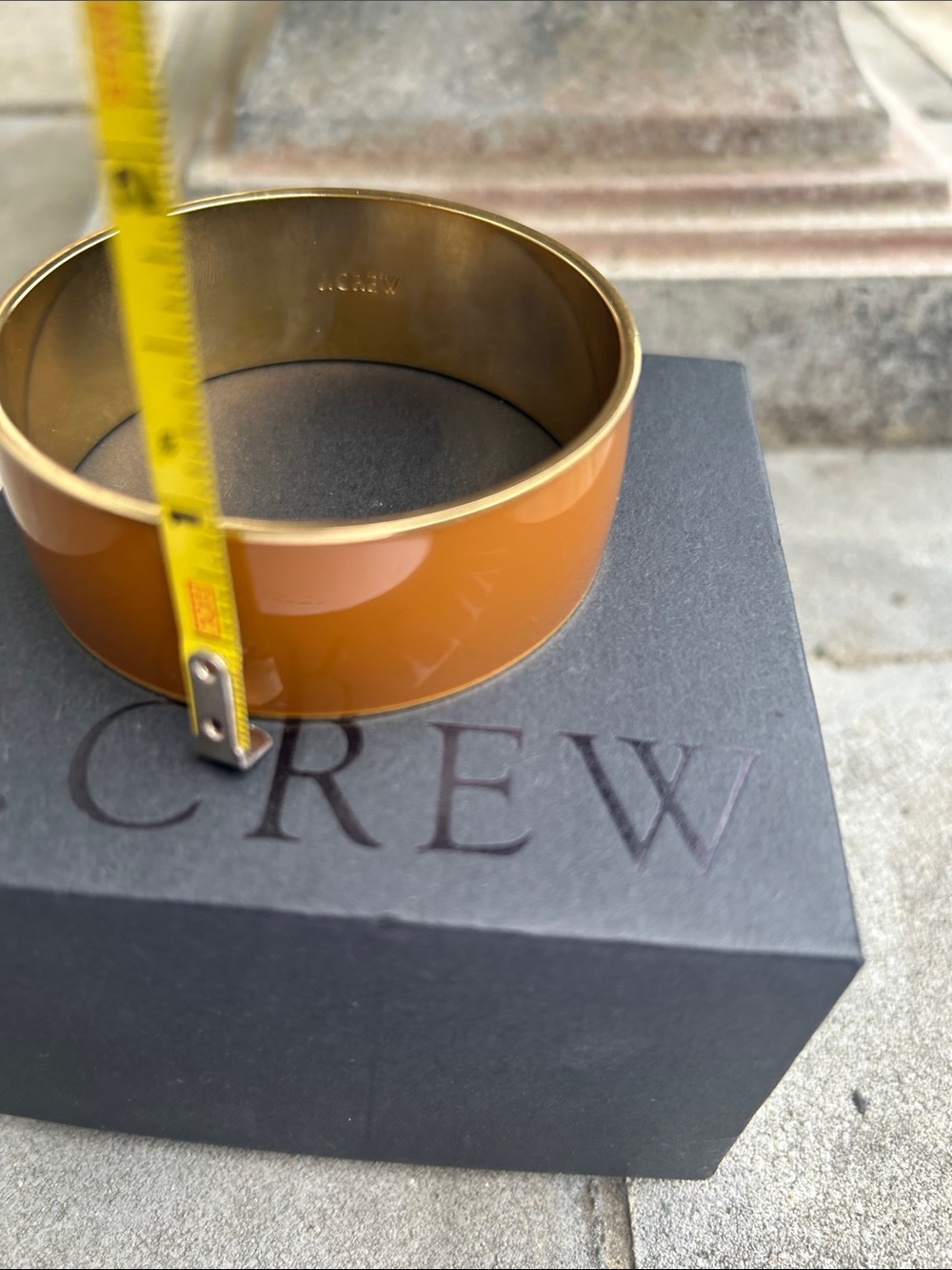 J. Crew Glossy Toffee Enamel Wide Cuff Bracelet - Picture 3 of 4